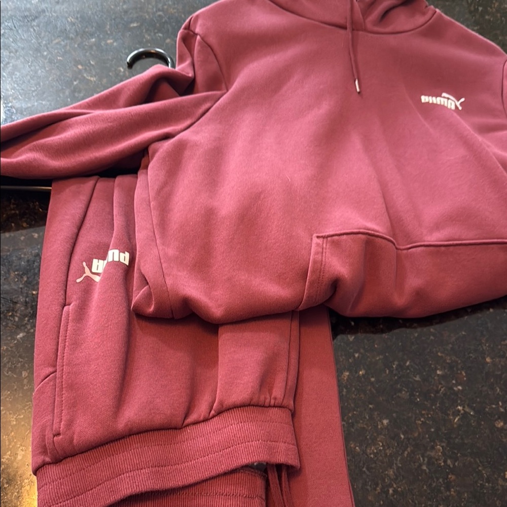 Puma Maroon Hoodie and Joggers Set